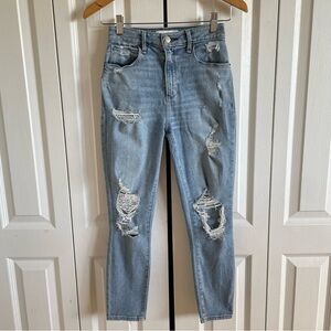 Abercrombie & Fitch Curve Love High Rise Super Skinny Ankle Jeans Womens 25 Blue